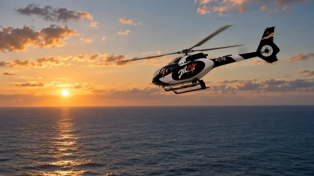 Helicopter, North Island, Seychelles