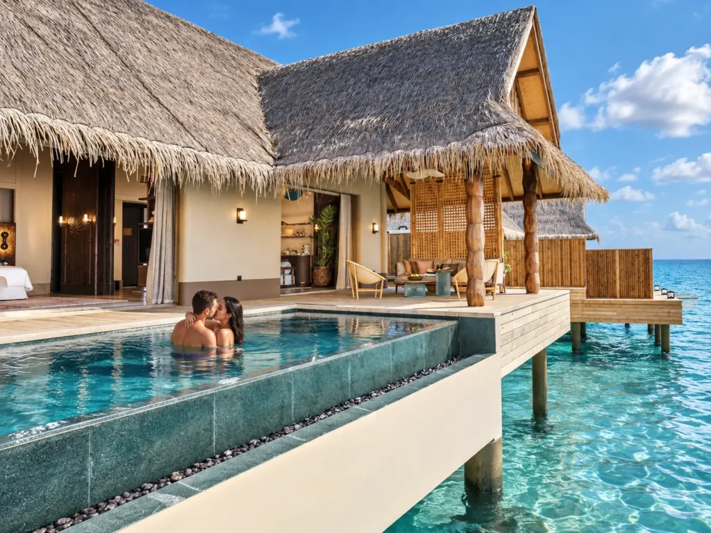 JOALI Maldives villas and pool on Muravandhoo Island