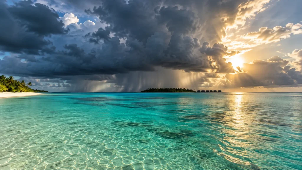 Monsoon rain clouds, Maldives