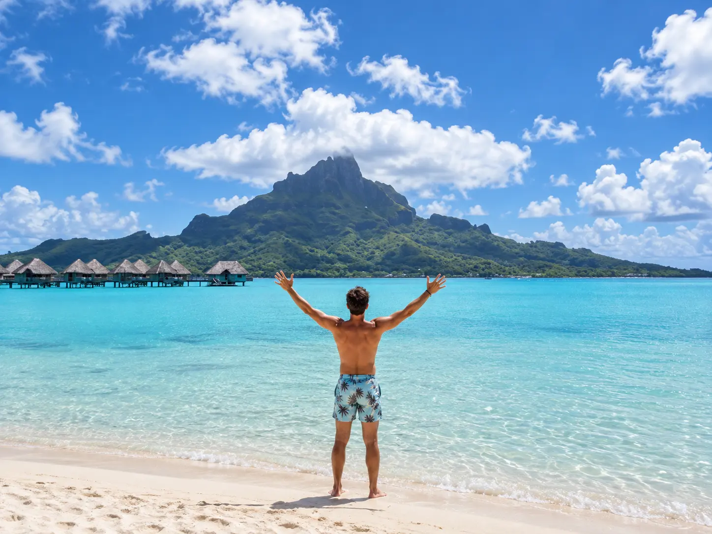 Mount Otemanu rising above the lagoon in Bora Bora