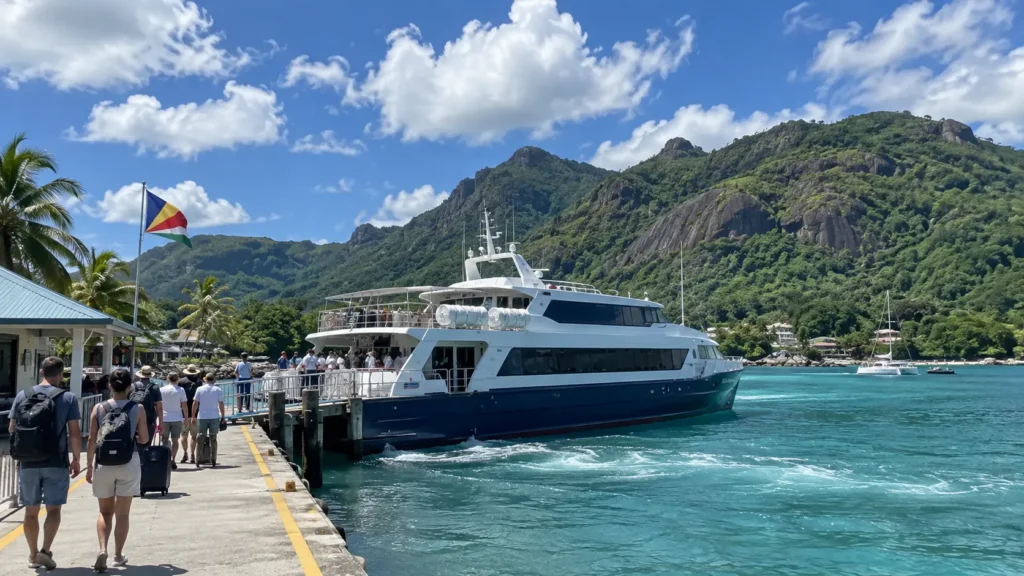 Inter-island ferry between Mahé and Praslin in Seychelles