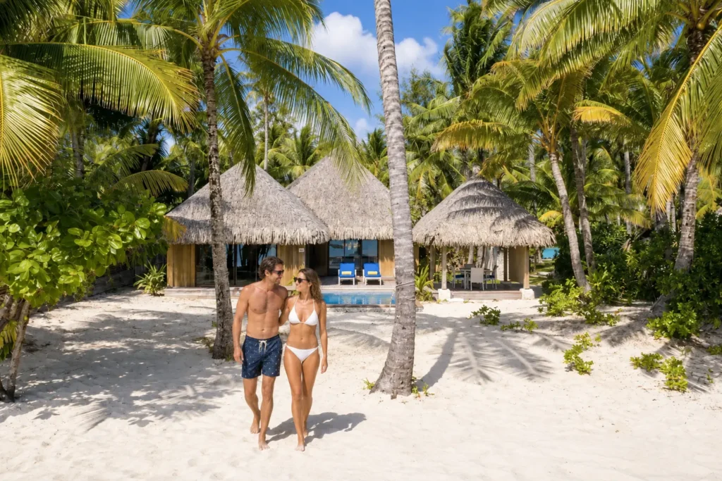 Beachside villa at The St. Regis Bora Bora Resort