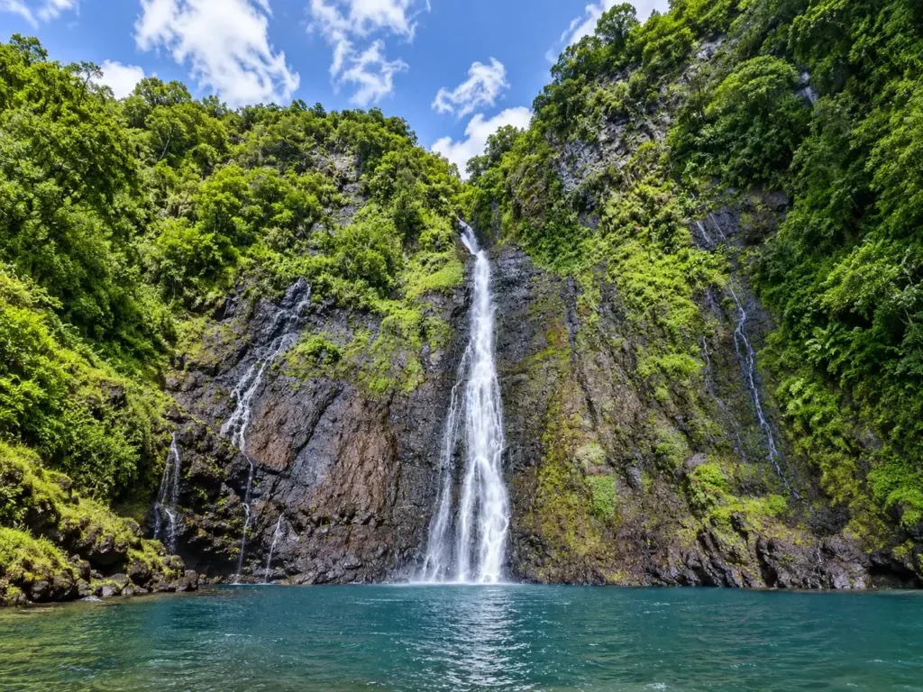 Vaimahutu waterfall at Faarumai, Tahiti