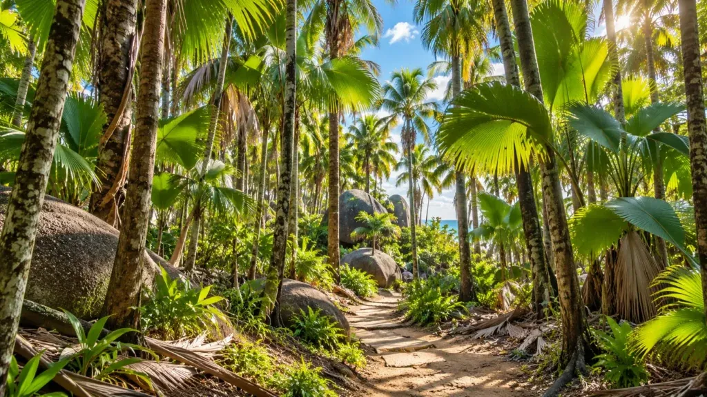 Vallée de Mai forest on Praslin, Seychelles