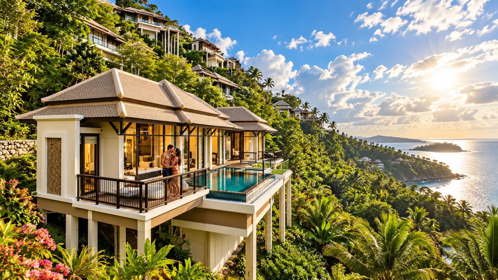 Banyan Tree Samui pool villas above Lamai Bay