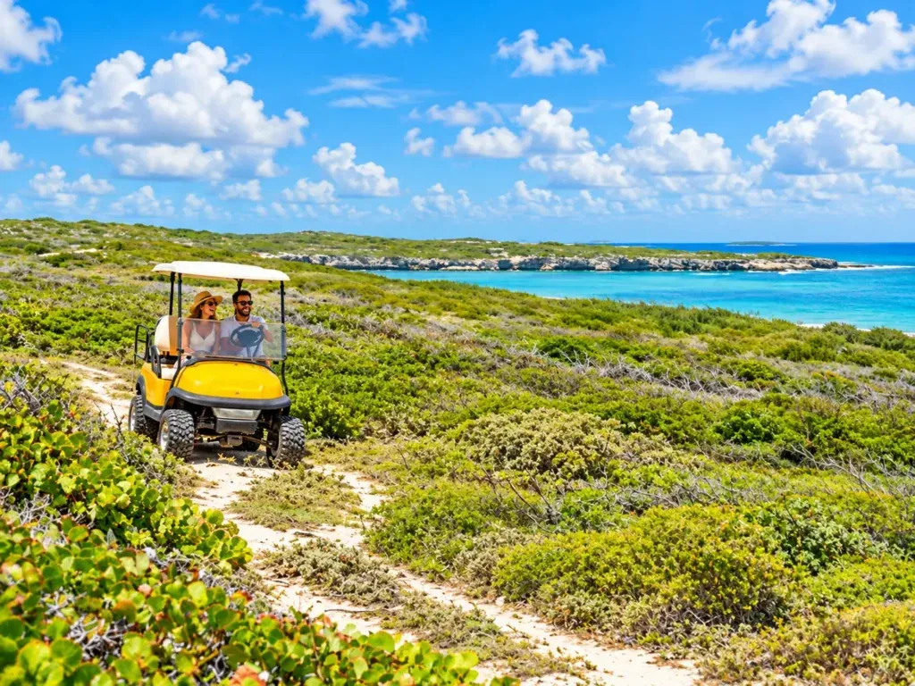 Electric golf cart, Pine Cay, Turks and Caicos
