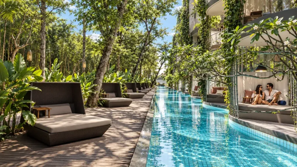 Maya Sanur Resort & Spa pool and gardens