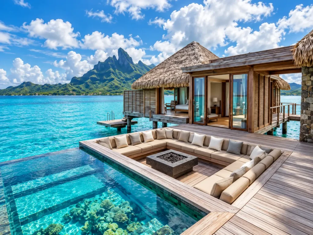 Overwater bungalow, Mount Otemanu